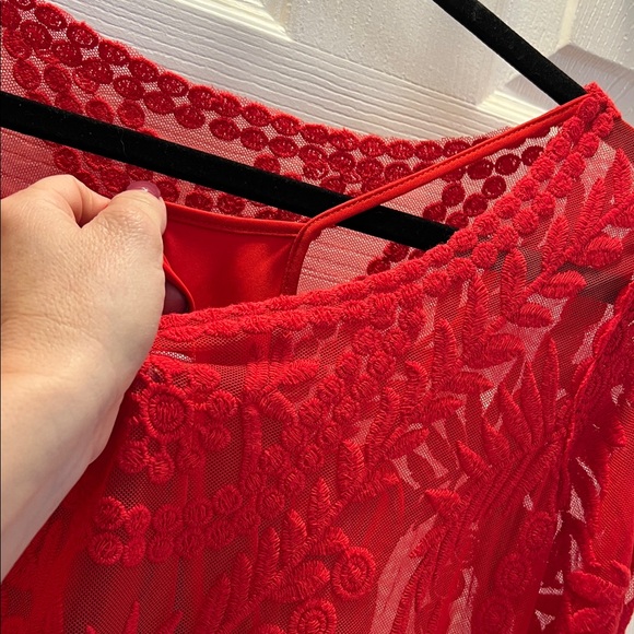 NWT Express Vibrant Red Long Sleeve Dress - Picture 8 of 11